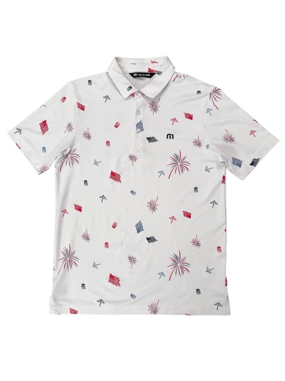 Travis Mathew 4th of July Polo in Red, White & Blue Print
